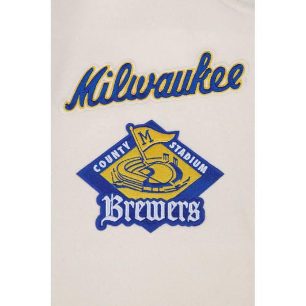Pro Standard プロスタンダード MLB メンズ スタジャン ジャケット ブリュワーズ ブルワーズ MILWAUKEE BREWERS RETRO CLASSIC RIB WOOL VARSITY JACKETの画像
