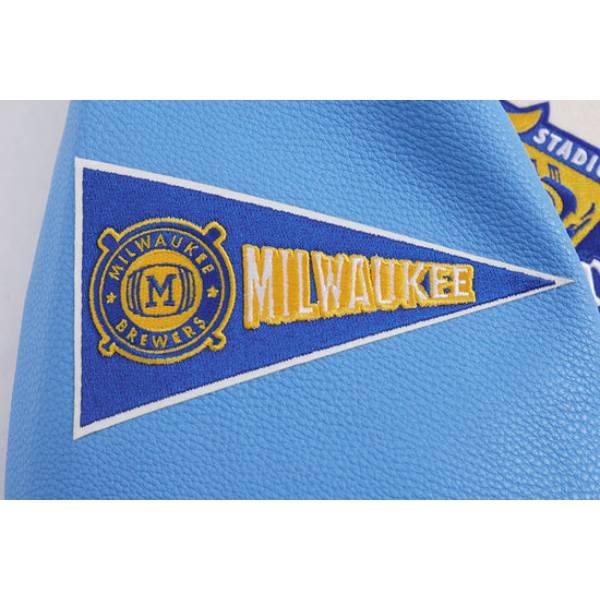 Pro Standard プロスタンダード MLB メンズ スタジャン ジャケット ブリュワーズ ブルワーズ MILWAUKEE BREWERS RETRO CLASSIC RIB WOOL VARSITY JACKETの画像