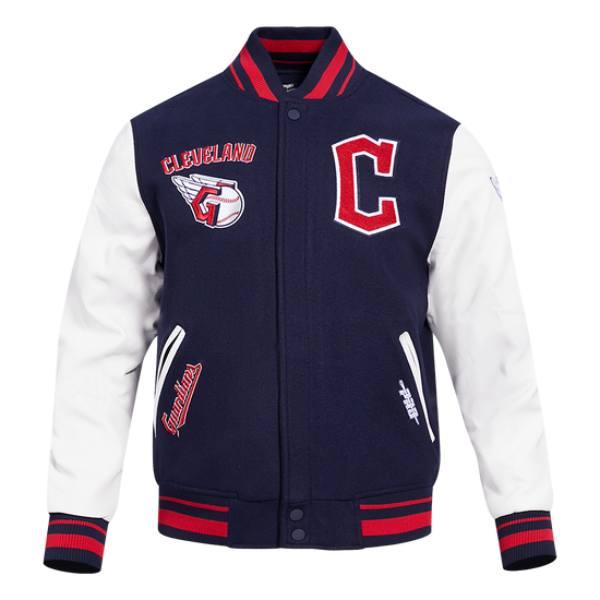 Pro Standard プロスタンダード MLB メンズ スタジャン ジャケット ガーディアンズ CLEVELAND GUARDIANS RETRO CLASSIC RIB WOOL VARSITY JACKETの画像