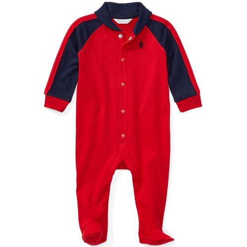 POLO RALPH LAUREN ラルフローレン ロンパース 男の子用刺繍ポニーロゴ 