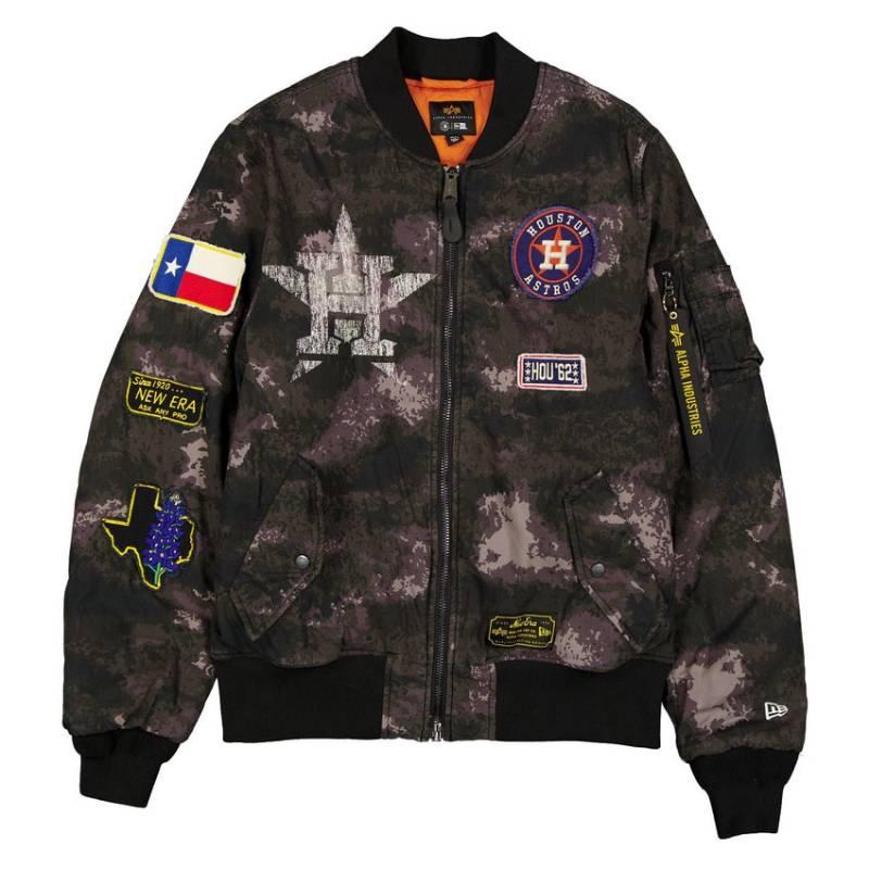 MLB公式 メンズ アウター ジャケット MA-1 スタジャン ボンバージャケット ジャンパー ヒューストン・アストロズ Houston Astrosの画像