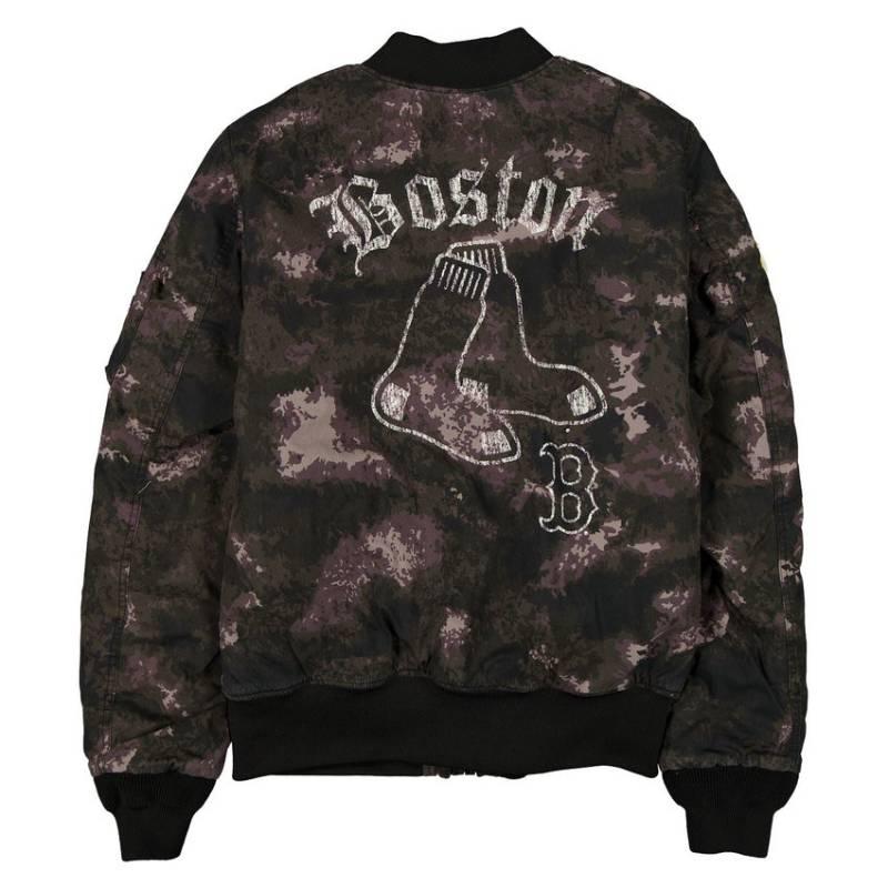 MLB公式 メンズ アウター ジャケット MA-1 スタジャン ボンバージャケット ジャンパー ボストン・レッドソックス 吉田正尚 Boston Red Soxの画像