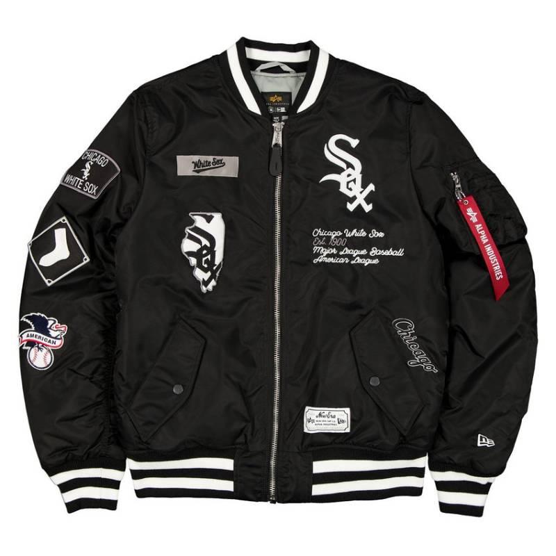MLB公式 メンズ アウター ジャケット MA-1 スタジャン ボンバージャケット ジャンパー シカゴ・ホワイトソックス Chicago White Soxの画像