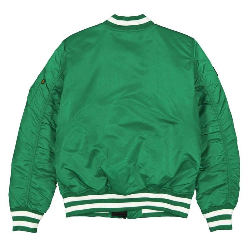 NBA公式 メンズ アウター ジャケット MA-1 スタジャン ボンバージャケット ジャンパー ボストン・セルティックス Boston Celtics ニューエラxアルファの画像