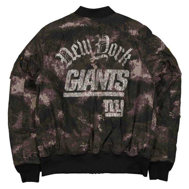 NFL公式 メンズ アウター ジャケット MA-1 スタジャン ボンバージャケット ジャンパー ニューヨーク・ジャイアンツ New York Giants ニューエラxアルファの画像