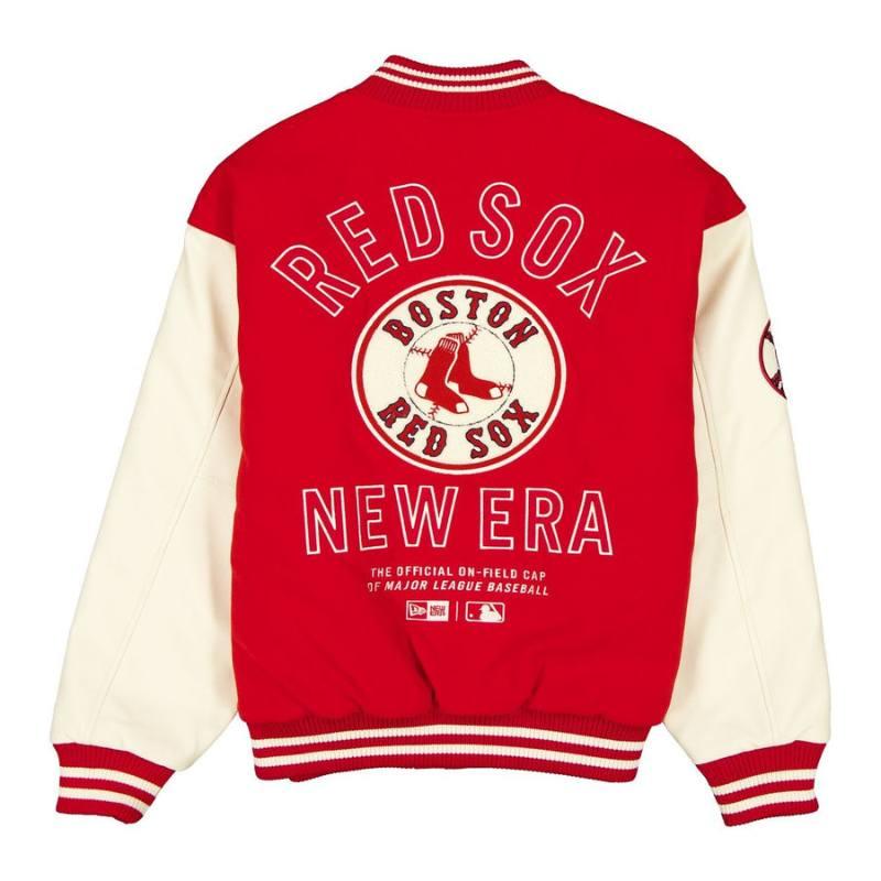 New Era MLB公式 メンズ アウター バーシティジャケット スタジャン ジャンパー ニューエラ レッドソックス 吉田正尚の画像