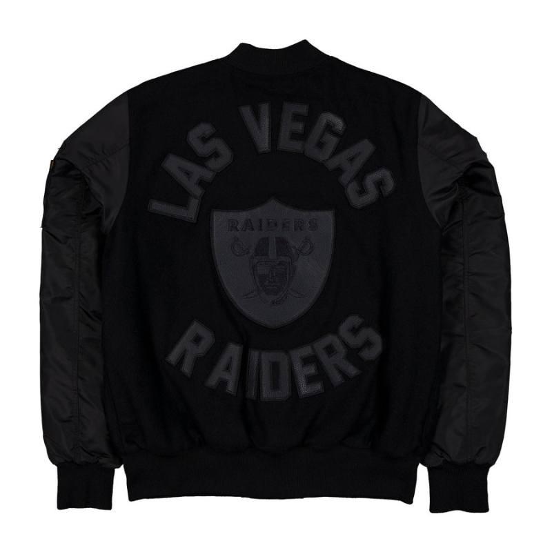 ニューエラ x アルファインダストリーズ NFL公式 メンズ アウター バーシティジャケット スタジャン ジャンパー レイダース New Era x Alpha Industriesの画像