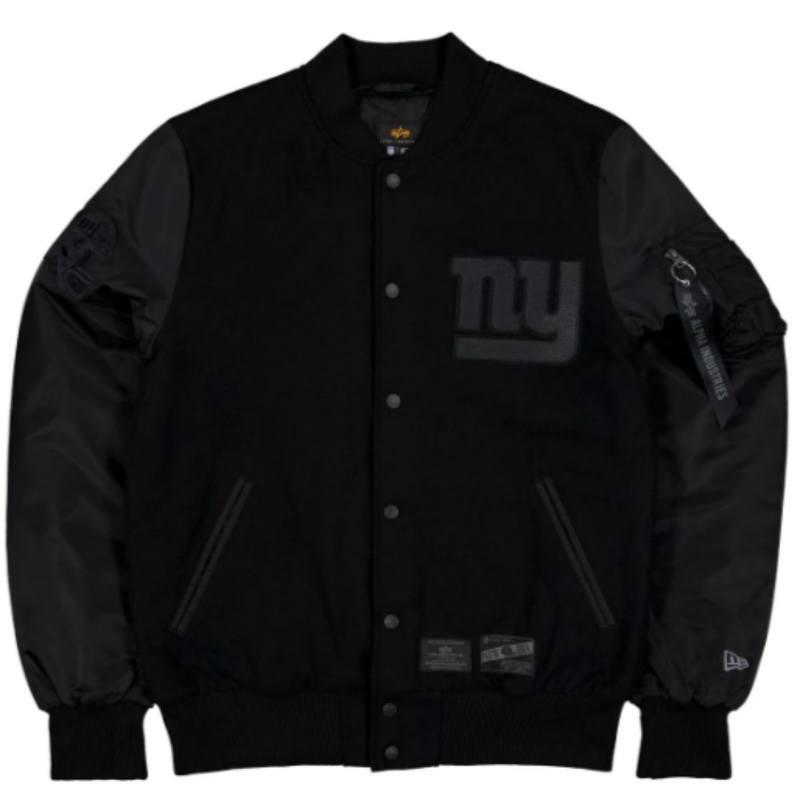 ニューエラ x アルファインダストリーズ NFL公式 メンズ アウター バーシティジャケット スタジャン ジャンパー ジャイアンツ New Era x Alpha Industriesの画像