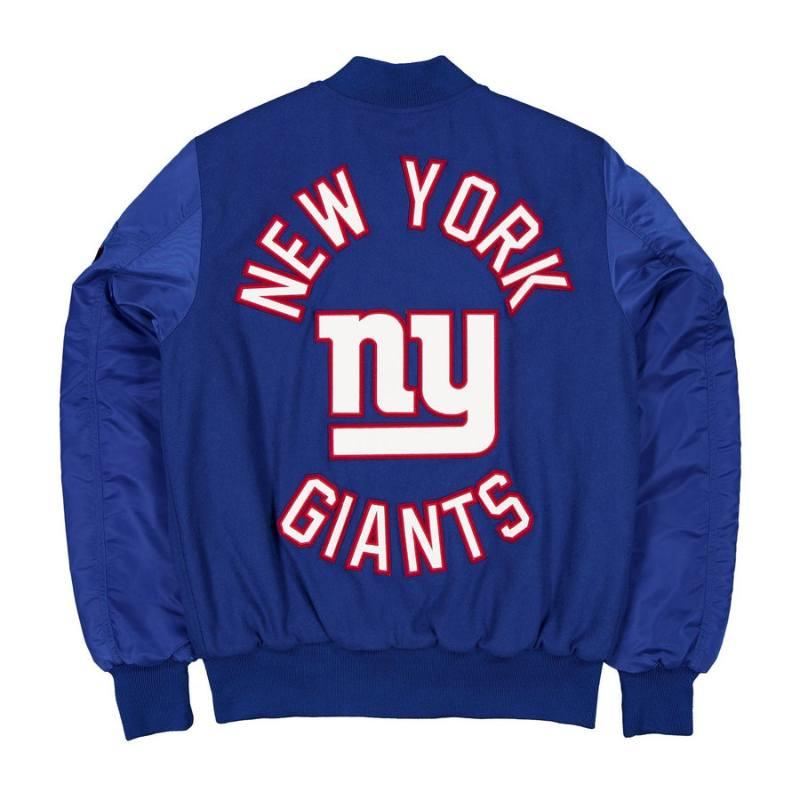 ニューエラ x アルファインダストリーズ NFL公式 メンズ アウター バーシティジャケット スタジャン ジャンパー ジャイアンツ New Era x Alpha Industriesの画像