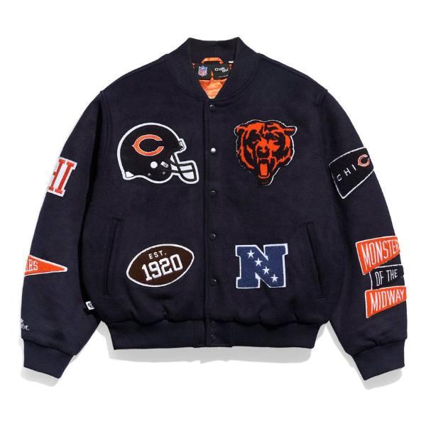 Chalk Line チョークライン NFL公式 アメフト メンズ スタジャン ジャケット アウター ジャンパー シカゴ・ベアーズ Chicago Bearsの画像