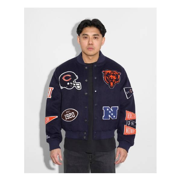 Chalk Line チョークライン NFL公式 アメフト メンズ スタジャン ジャケット アウター ジャンパー シカゴ・ベアーズ Chicago Bearsの画像