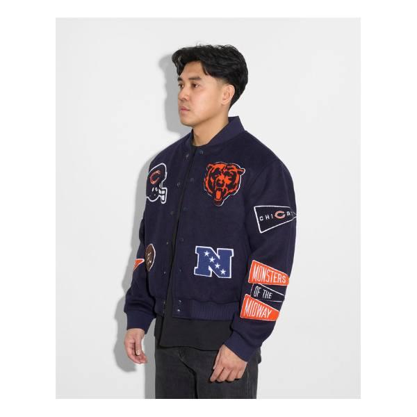 Chalk Line チョークライン NFL公式 アメフト メンズ スタジャン ジャケット アウター ジャンパー シカゴ・ベアーズ Chicago Bearsの画像