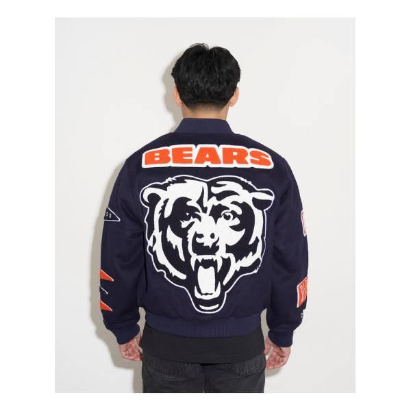 Chalk Line チョークライン NFL公式 アメフト メンズ スタジャン ジャケット アウター ジャンパー シカゴ・ベアーズ Chicago Bearsの画像
