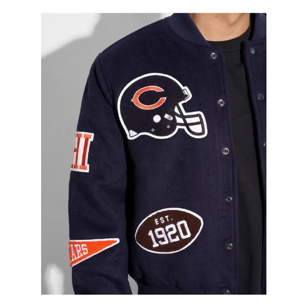 Chalk Line チョークライン NFL公式 アメフト メンズ スタジャン ジャケット アウター ジャンパー シカゴ・ベアーズ Chicago Bearsの画像