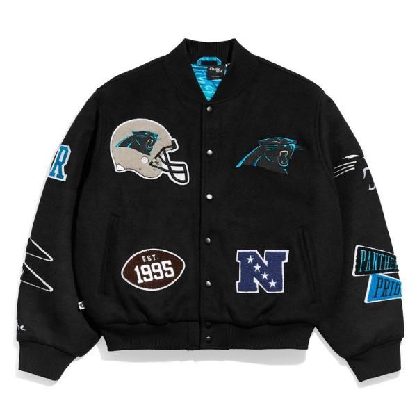 Chalk Line チョークライン NFL公式 アメフト メンズ スタジャン ジャケット アウター ジャンパー カロライナ・パンサーズ Carolina Panthersの画像