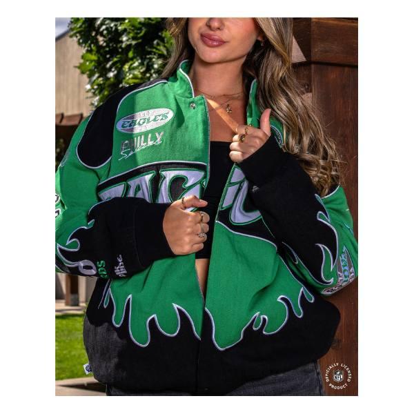 Chalk Line チョークライン NFL公式 アメフト メンズ スタジャン ジャケット アウター ジャンパー フィラデルフィア・イーグルス Philadelphia Eaglesの画像