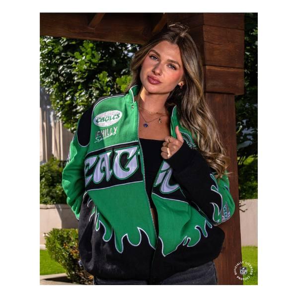 Chalk Line チョークライン NFL公式 アメフト メンズ スタジャン ジャケット アウター ジャンパー フィラデルフィア・イーグルス Philadelphia Eaglesの画像