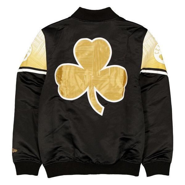 NBA ボストン・セルティックス メンズ スタジャン ジャケット New Era ニューエラ Boston Celtics 2025 City Edition Black Jacketの画像