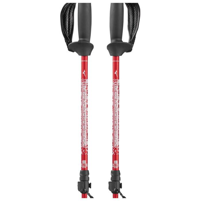 ミズノ ウォーキング用 ポール ソフトホールド ショートタイプ レッド 折りたたみ式ウォーキング用ポールSH(2本1組)|C3JTP110|その他