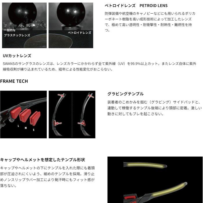 スワンズ スポーツ用サングラス FACEONE ULTRA LENS for BALL SPORTS