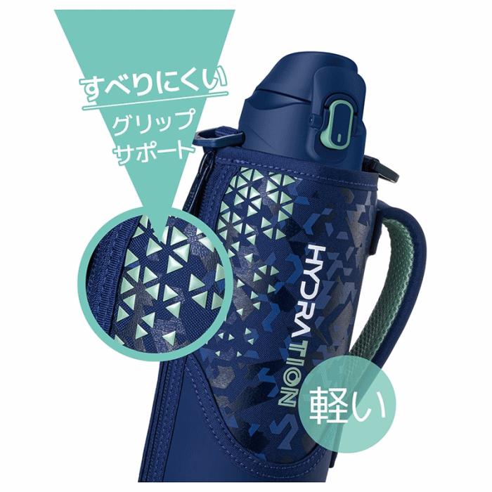 ワンタッチオープン水筒 黒・水色*6 ワンタッチオープン水筒 黒・水色*6