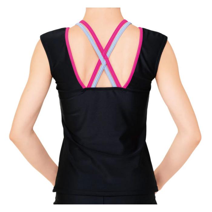 ササキ 新体操 ショートフレンチトップ パッションピンク 7064 [M便 1/1](取り寄せ)(自社)