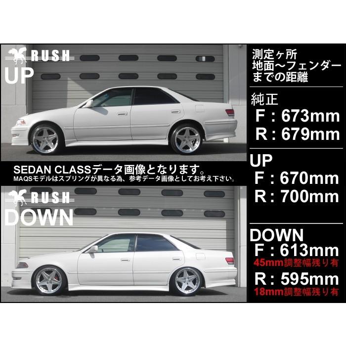 予約販売 RUSH車高調 マーク2 JZX100 GX100 前期 後期 車高短 モデル フルタップ車高調 全長調整式車高調 減衰力調整付 RUSH Damper SEDAN CLASS｜us-store｜02