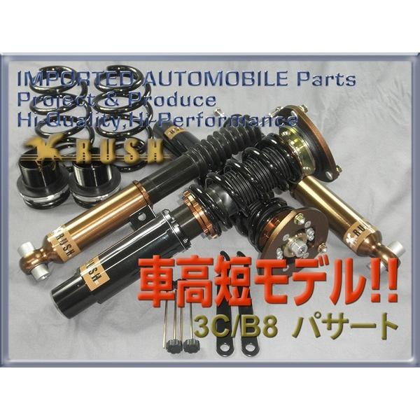 予約販売 VW パサート B8 2WD RUSH 車高調 IMPORT CLASS Damper フルタップ車高調 全長調整式車高調 減衰力調整付｜us-store｜02