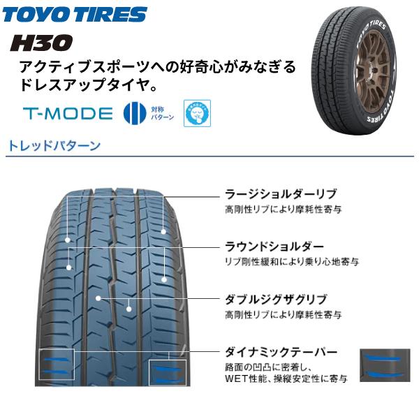 2本セット 215/60R17 ホワイトレター TOYO H30 トーヨー タイヤ 国産 215 60 17インチ サマー ドレスアップ 215-60-17 ビジネスバン｜us-store｜02