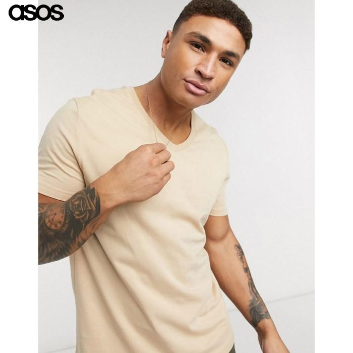 エイソス メンズ ベージュ 半袖tシャツ Vネック Fm05 22 1 Us Style Yahoo 店 通販 Yahoo ショッピング