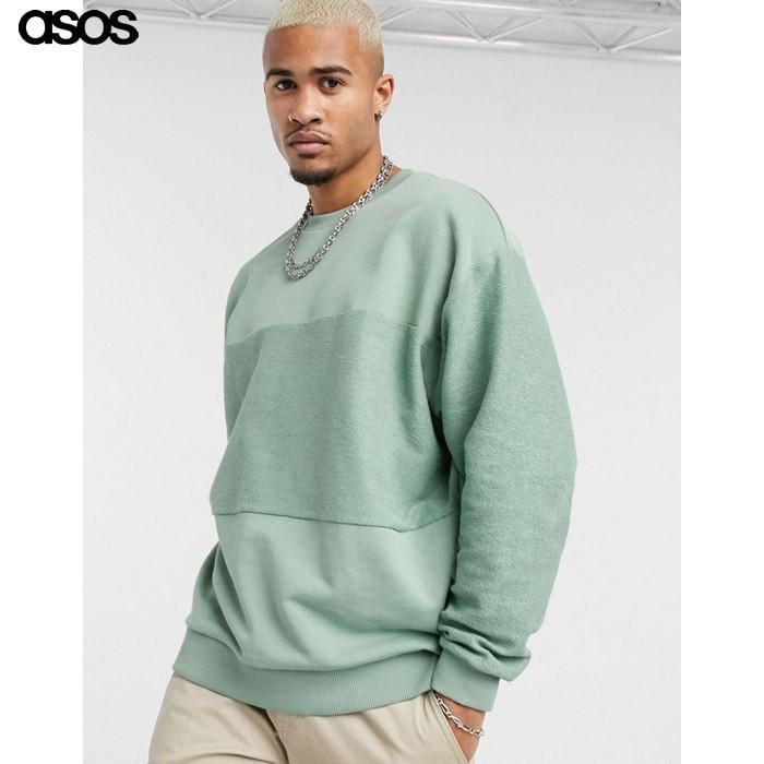 エイソス メンズ グリーン トレーナー オーバーサイズ Fm08 2558 1 Us Style Yahoo 店 通販 Yahoo ショッピング