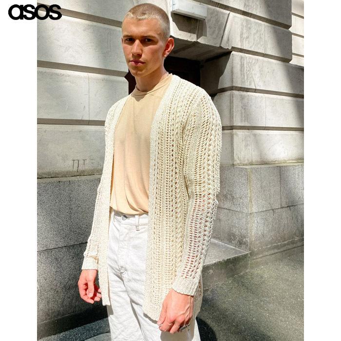 エイソス メンズ ベージュ カーディガン ニット ロングライン Fm10 03 1 Us Style Yahoo 店 通販 Yahoo ショッピング