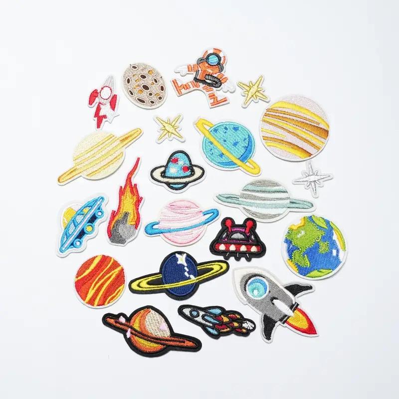 ワッペン 21枚セット 宇宙 UFO 惑星 宇宙飛行士 子供 アイロン アップリケ アイロンワッペン 刺繍｜us-style｜06
