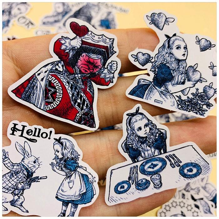 40枚 ステッカー ビンテージ アンティーク デコ アリス シール