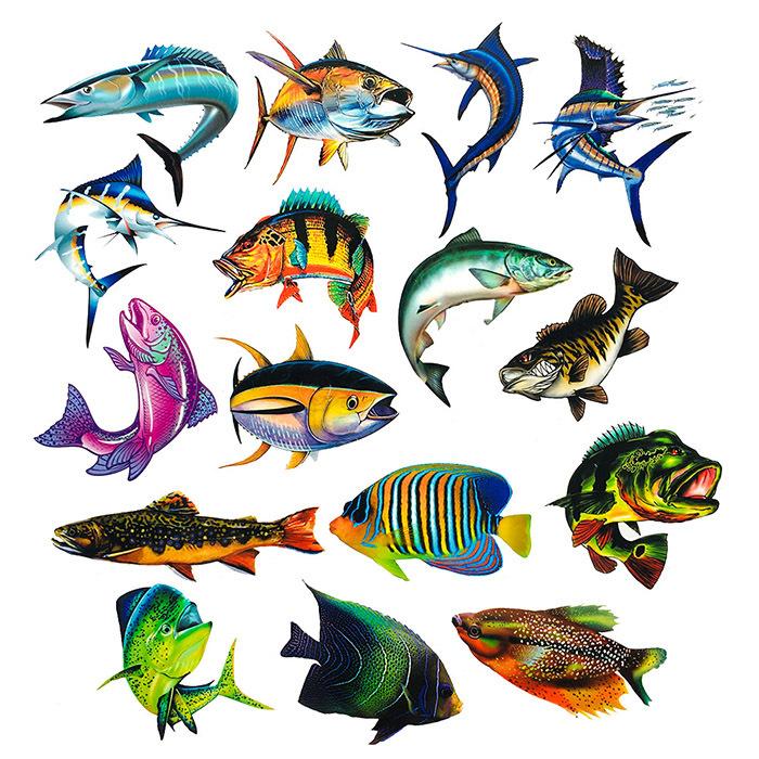 50枚 ステッカー 魚 防水 耐水 シール 詰め合わせ 車 : US-Style