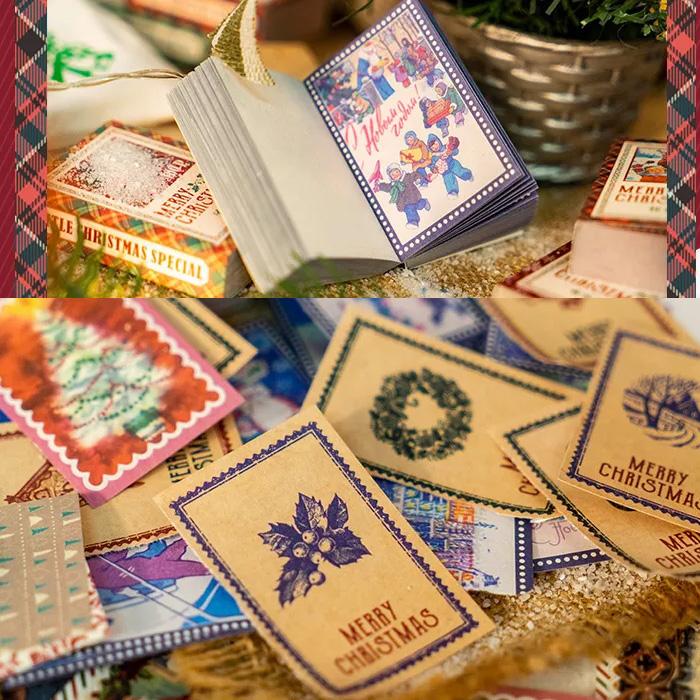 100枚 シール クリスマス サンタ おしゃれ アンティーク ビンテージ