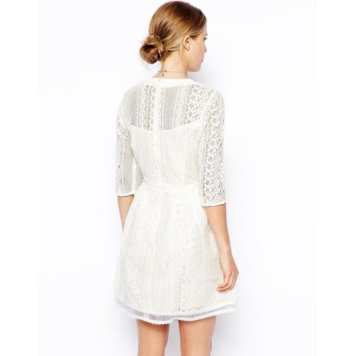 エイソス レディース パーティードレス ホワイト 12サイズ Vintage Dress With Floral Applique(457623)｜us-style｜02