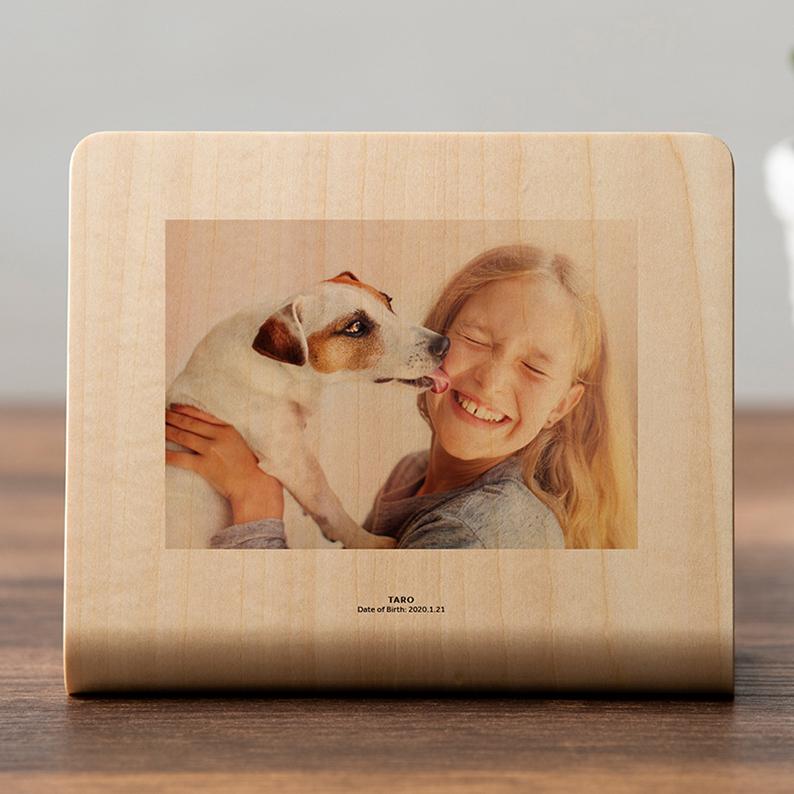 【2個セット】ウッドプリントMINI 送料無料 写真 手形 フォトフレーム おしゃれ 北欧 写真立て プリント 名入れ 記念品 木製 |  | 04