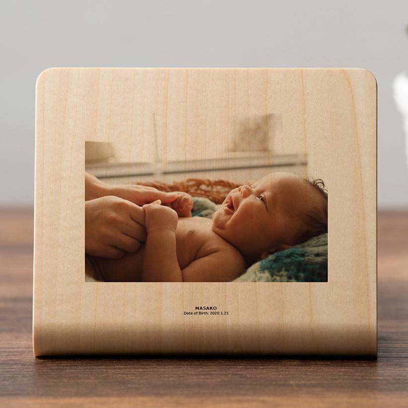 【出産祝】ウッドプリントMINI 写真 フォトフレーム おしゃれ 北欧 写真立て プリント 名入れ 記念品 木製 |  | 02