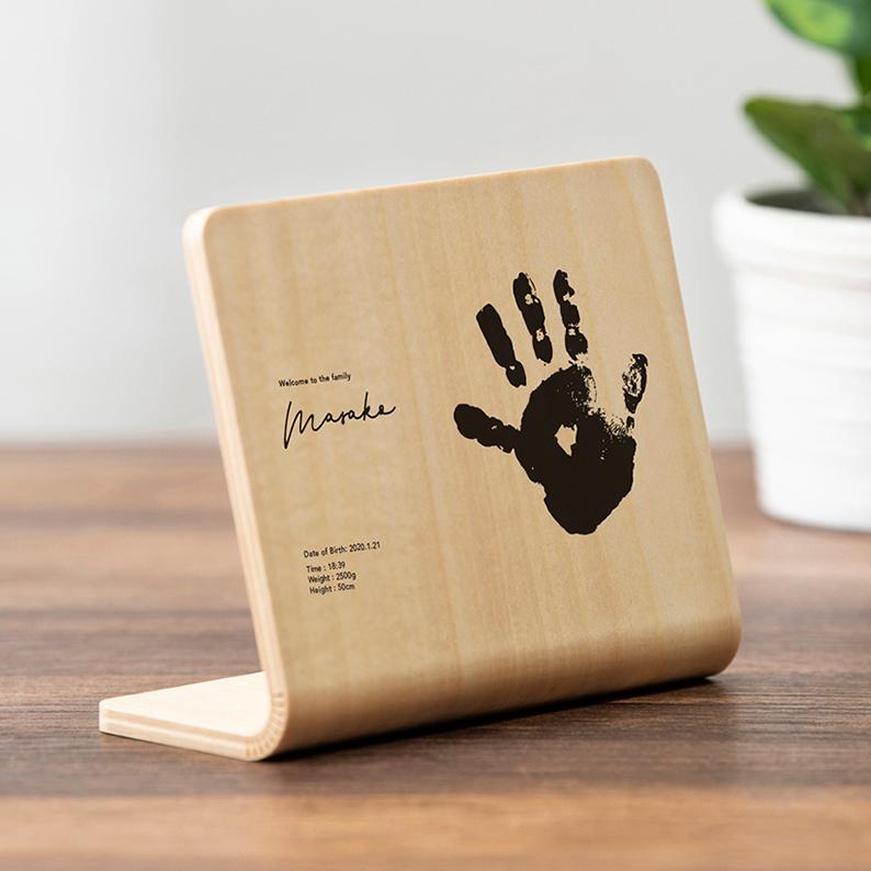【出産祝 手形】ウッドプリントMINI フォトフレーム おしゃれ 北欧 写真立て プリント 名入れ 記念品 木製 |  | 01