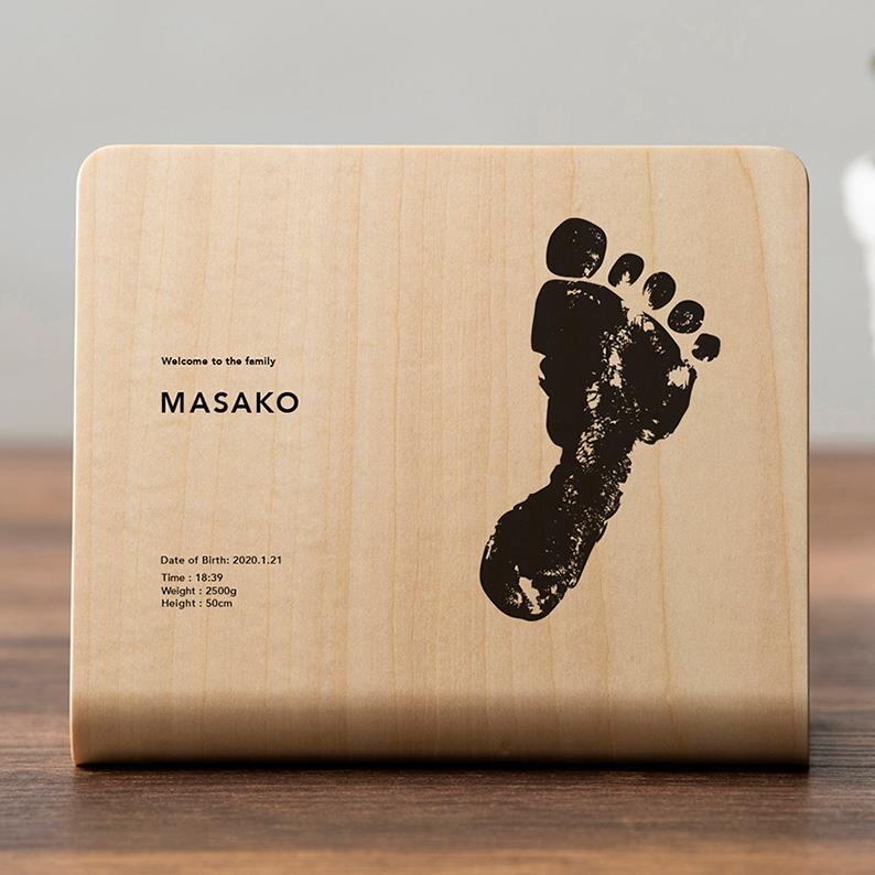 【出産祝 足形】ウッドプリントMINI フォトフレーム おしゃれ 北欧 写真立て プリント 名入れ 記念品 木製 |  | 02
