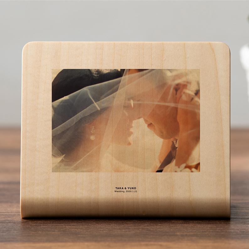 【結婚式】ウッドプリントMINI 写真 フォトフレーム ウェディング 両親 おしゃれ 北欧 写真立て プリント 名入れ 記念品 木製 |  | 02