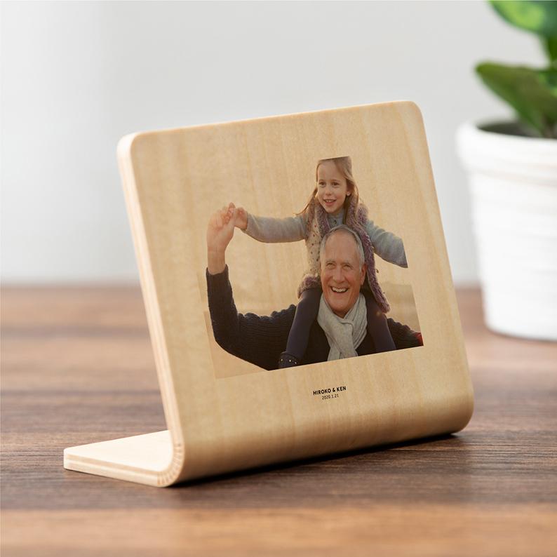 【記念品】ウッドプリントMINI 写真 フォトフレーム おしゃれ 北欧 写真立て プリント 名入れ 木製 |  | 01
