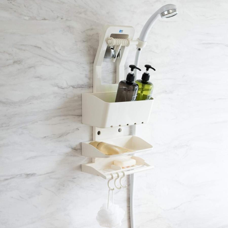 シャワーラック シャワーフック 引っ掛け シャワーホルダー ディスペンサー収納 シャンプー ボディソープ ひとまとめ お風呂場 収納ラック 118672うさぎ屋 インテリア&DIY