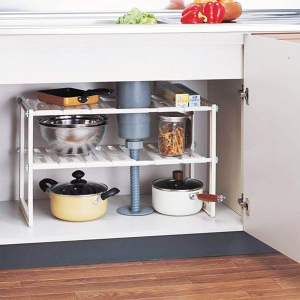 シンク下収納ラック 伸縮式 土台 収納スペース : うさぎ屋 インテリア