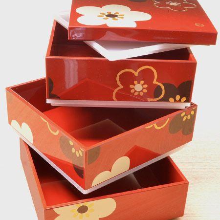 重箱 3段 赤 お弁当箱 和風 レッド : うさぎ屋 インテリア&DIY - 通販