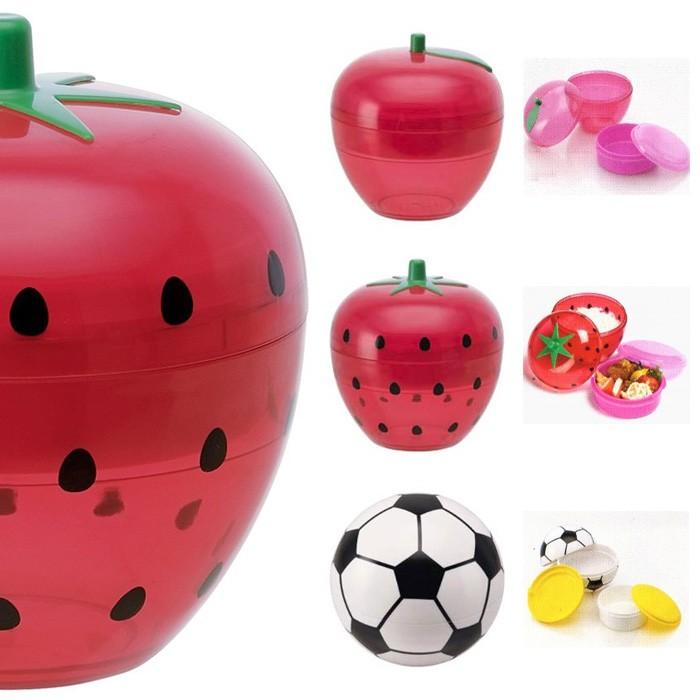 おもしろ お弁当箱 かわいい 子供 キッズ 幼稚園 りんご いちご サッカーボール｜usagi-shop