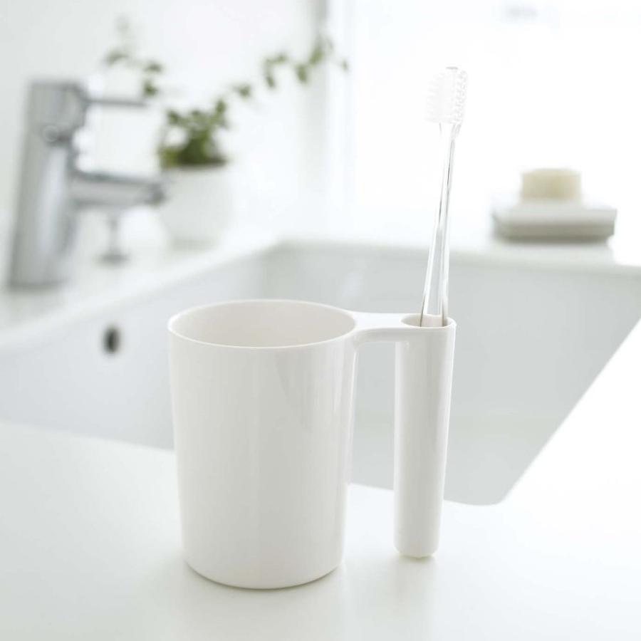 一番人気物歯磨きコップ 歯ブラシスタンド 歯ブラシスタンド付きコップ 山崎実業 洗面所用品