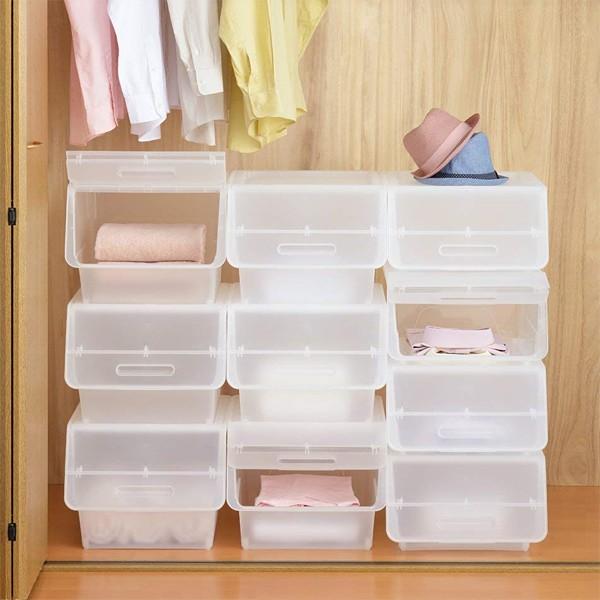 収納ボックス 蓋付き 収納ケース 積み重ね フラップ扉 : うさぎ屋