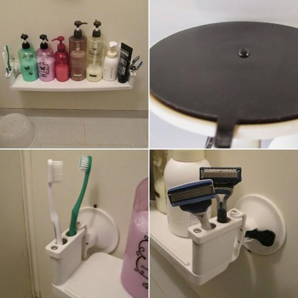 浴室 ラック 壁面 収納棚 バスルーム 強力 吸盤 : うさぎ屋 インテリア